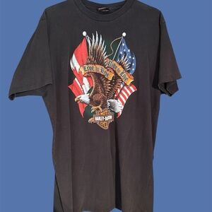 VTG 1999 Harley Davidson Kingston Ontario Canada T Shirt Tee Black 2XL Cotton